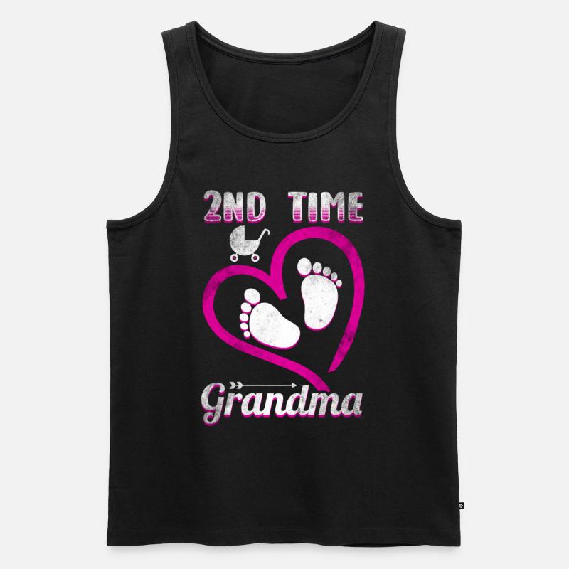 Oma Grossmutter Stolz - Männer Premium Bio Tank Top - Schwarz