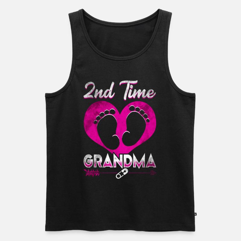 Oma Grossmutter Stolz - Männer Premium Bio Tank Top - Schwarz