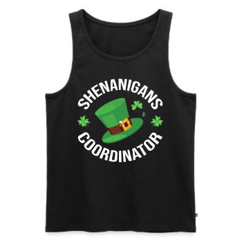 Coordonnatrice des manigances Enseignante Saint-Patrick - Débardeur bio Premium Homme - noir - Devant - Michal (187cm)