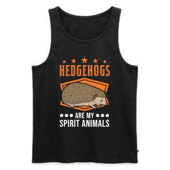 Les hérissons sont mes animaux spirituels Hérisson Épineux - Débardeur bio Premium Homme - noir - Devant - Michal (187cm)