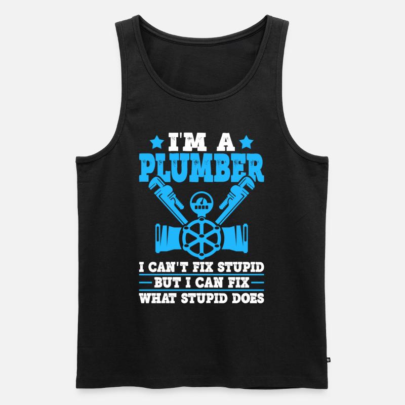 Lustiger Klempner Pipefitter Pipes Pipefitting - Männer Premium Bio Tank Top - Schwarz