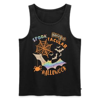 Halloween Spider, Bat, Funny Saying, Pun - Men's Premium Organic Tank Top - black - Front - Michal (187cm)