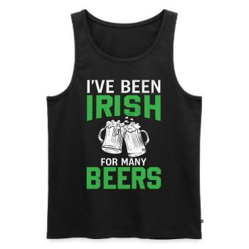 La Saint-Patrick dit que je suis irlandais depuis beaucoup - Débardeur bio Premium Homme - noir - Devant - Michal (187cm)