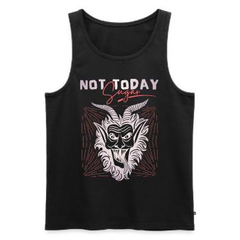 Devil-Devil, funny saying Not-Today-Satan - Men's Premium Organic Tank Top - black - Front - AI Model Male 178 light (178cm)