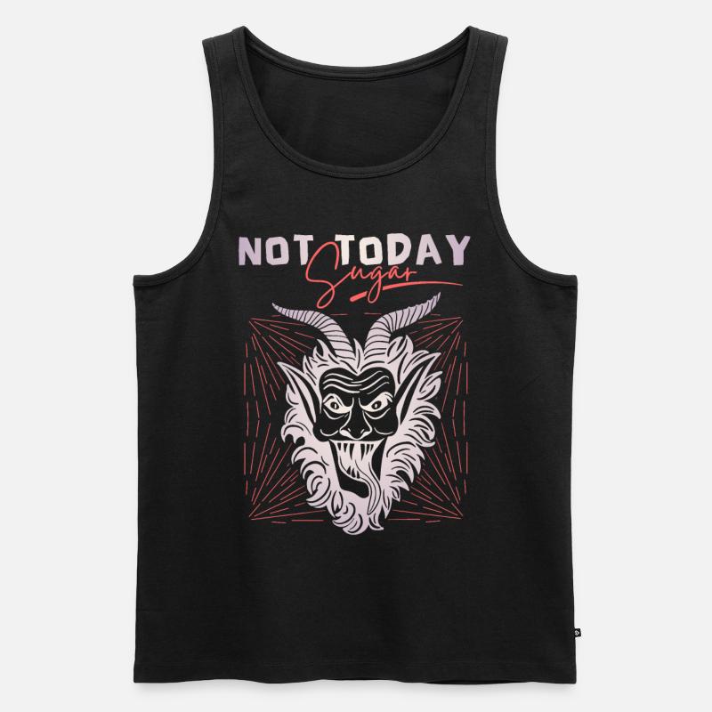 Teufel-Devil, lustiger Spruch Not-Today-Satan - Männer Premium Bio Tank Top - Schwarz