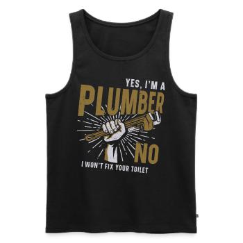 Plombier Plombier Vintage Oui je suis - Débardeur bio Premium Homme - noir - Devant - Michal (187cm)