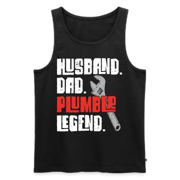 Plumbing Plumber Dad Vintage Retro - Men's Premium Organic Tank Top - black - Front - AI Model Male 178 light (178cm)
