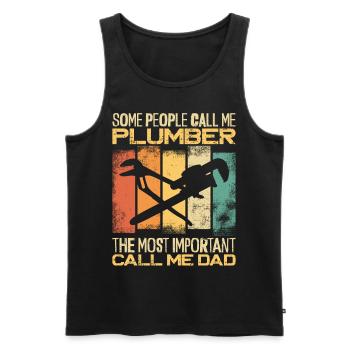 Plumbing Plumber Dad Vintage Retro - Men's Premium Organic Tank Top - black - Front - Michal (187cm)