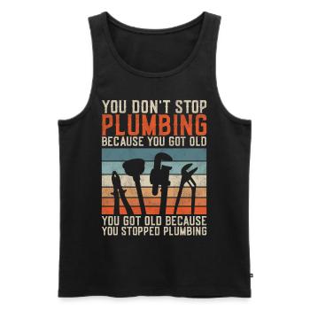Plumbing Plumber Retired Vintage - Men's Premium Organic Tank Top - black - Front - AI Model Male 178 light (178cm)