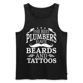 Plumbing Plumber Beard Tattoo - Männer Premium Bio Tank Top - Schwarz - Vorne - Michal (187cm)