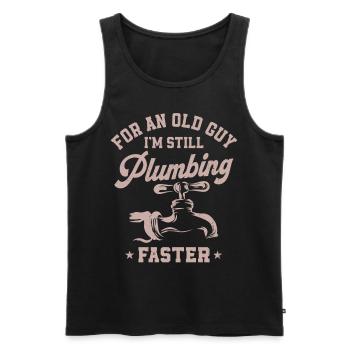 Plumbing Plumber Grandpa Retired - Men's Premium Organic Tank Top - black - Front - AI Model Male 178 light (178cm)