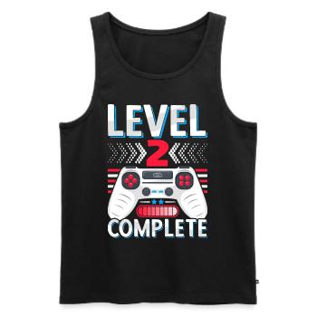 2nd Wedding Anniversary Gift Man Woman Husband Wife - Men's Premium Organic Tank Top - black - Front - AI Model Male 178 light (178cm)