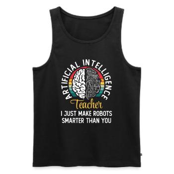 Artificial Intelligence Teacher - Men's Premium Organic Tank Top - black - Front - AI Model Male 178 light (178cm)