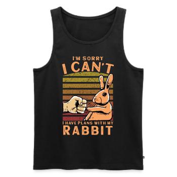I'm Sorry I Can't I Have Plans With My Rabbit - Männer Premium Bio Tank Top - Schwarz - Vorne - Michal (187cm)
