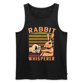 Rabbit Whisperer - Men's Premium Organic Tank Top - black - Front - AI Model Male 178 light (178cm)