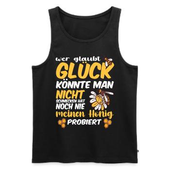 Bienenzucht und Honig - Männer Premium Bio Tank Top - Schwarz - Vorne - Michal (187cm)