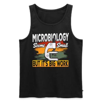 La microbiologie semble petite, mais c’est un gros travail - Débardeur bio Premium Homme - noir - Devant - Michal (187cm)