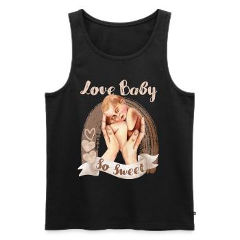 Baby Saying, Reborn, Mama-Baby Illustration - Men's Premium Organic Tank Top - black - Front - AI Model Male 178 light (178cm)