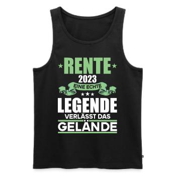 Rentner 2023 Rentnerin 2023 Rente 2023 - Männer Premium Bio Tank Top - Schwarz - Vorne - Michal (187cm)