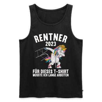 Rente 2023 Ruhestand Abschied Rentner 2023 - Männer Premium Bio Tank Top - Schwarz - Vorne - Michal (187cm)