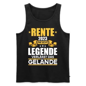 Rentner 2023 Rentnerin 2023 Rente 2023 - Männer Premium Bio Tank Top - Schwarz - Vorne - Michal (187cm)