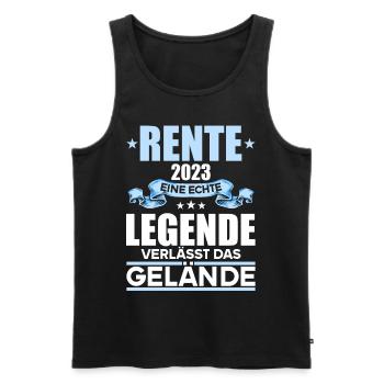 Rentner 2023 Rentnerin 2023 Rente 2023 - Männer Premium Bio Tank Top - Schwarz - Vorne - Michal (187cm)