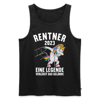 Rente 2023 Ruhestand Abschied Rentner 2023 - Männer Premium Bio Tank Top - Schwarz - Vorne - Michal (187cm)