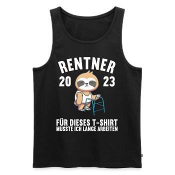 Rente 2023 Ruhestand Abschied Rentner 2023 - Männer Premium Bio Tank Top - Schwarz - Vorne - Michal (187cm)