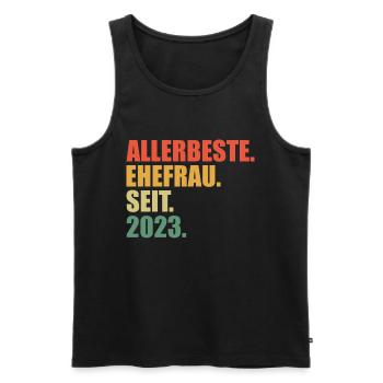 Meilleure épouse depuis 2023 1er anniversaire de mariage - Débardeur bio Premium Homme - noir - Devant - Michal (187cm)