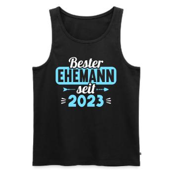 Meilleur mari depuis 2023 1er anniversaire de mariage - Débardeur bio Premium Homme - noir - Devant - Michal (187cm)