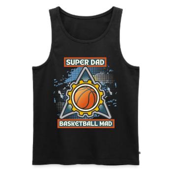 Basketball Dad, funny saying, basketball dad - Men's Premium Organic Tank Top - black - Front - Michal (187cm)