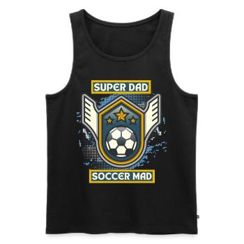 Soccer Dad, lustiger Spruch, Fußball-Papa - Männer Premium Bio Tank Top - Schwarz - Vorne - AI Model Male 178 light (178cm)