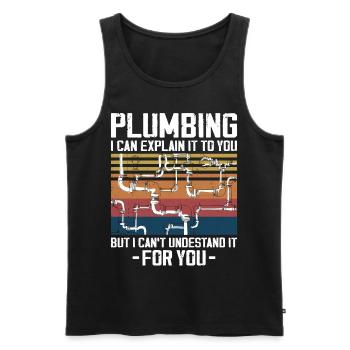 Plumbing Plumber Vintage Retro - Men's Premium Organic Tank Top - black - Front - Michal (187cm)