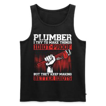 Plumbing Plumber Vintage Plumber I - Männer Premium Bio Tank Top - Schwarz - Vorne - Michal (187cm)