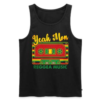 Musique Reggae Jamaïque - Débardeur bio Premium Homme - noir - Devant - AI Model Male 178 light (178cm)