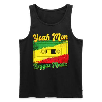 Musique Reggae Jamaïque - Débardeur bio Premium Homme - noir - Devant - AI Model Male 178 light (178cm)