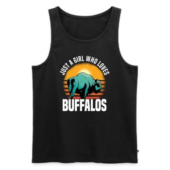 Büffel Bison Ochse Indianer Amerikanisch - Männer Premium Bio Tank Top - Schwarz - Vorne - AI Model Male 178 light (178cm)