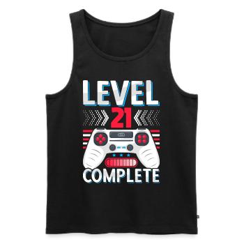 21 Wedding Anniversary Gift Man Woman Husband Wife - Men's Premium Organic Tank Top - black - Front - AI Model Male 178 light (178cm)