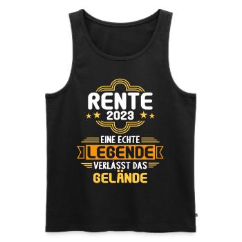 Rentner 2023 Rentnerin 2023 Rente 2023 - Männer Premium Bio Tank Top - Schwarz - Vorne - Michal (187cm)
