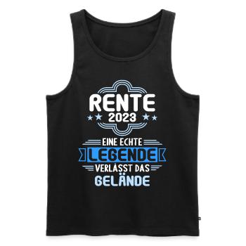 Rentner 2023 Rentnerin 2023 Rente 2023 - Männer Premium Bio Tank Top - Schwarz - Vorne - Michal (187cm)
