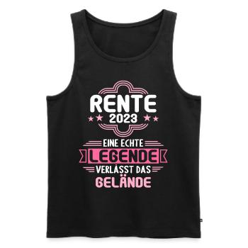 Rentner 2023 Rentnerin 2023 Rente 2023 - Männer Premium Bio Tank Top - Schwarz - Vorne - Michal (187cm)