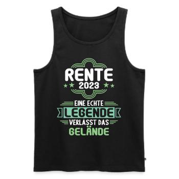 Rentner 2023 Rentnerin 2023 Rente 2023 - Männer Premium Bio Tank Top - Schwarz - Vorne - Michal (187cm)