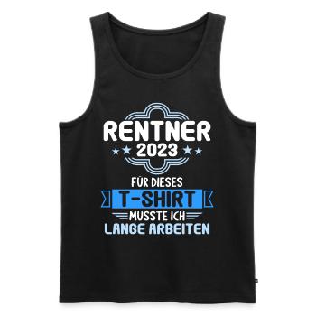 Rente 2023 Ruhestand Abschied Rentner 2023 - Männer Premium Bio Tank Top - Schwarz - Vorne - Michal (187cm)