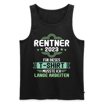 Rente 2023 Ruhestand Abschied Rentner 2023 - Männer Premium Bio Tank Top - Schwarz - Vorne - Michal (187cm)
