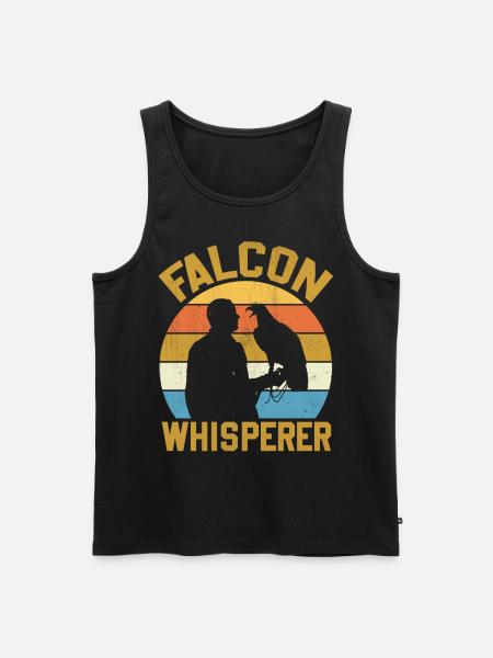 Faucon Whisperer Fauconnerie - Débardeur bio Premium Homme - noir