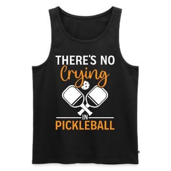 Pickleball Joke Saying - Theres No Crying In Pickl - Männer Premium Bio Tank Top - Schwarz - Vorne - Michal (187cm)