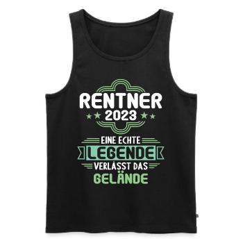Rente 2023 Ruhestand Abschied Rentner 2023 - Männer Premium Bio Tank Top - Schwarz - Vorne - Michal (187cm)