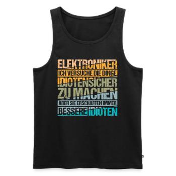 Elektroniker Elektriker Elektrizität - Männer Premium Bio Tank Top - Schwarz - Vorne - Michal (187cm)