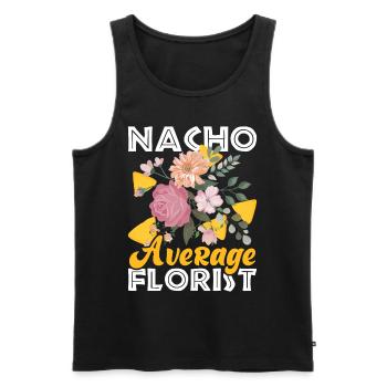 Nacho Fleuriste moyen Fleuriste drôle pour fleuriste - Débardeur bio Premium Homme - noir - Devant - Michal (187cm)