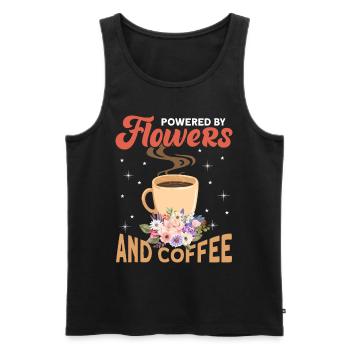 Powered by Flowers and Coffee For Florist - Men's Premium Organic Tank Top - black - Front - Michal (187cm)
